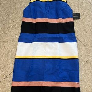 Liz Claiborne Blue and Pink Colorblock Top
